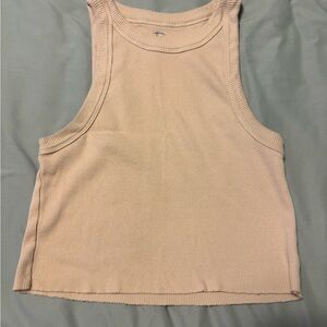 aerie Ribbed Tank Top in Pale Pink